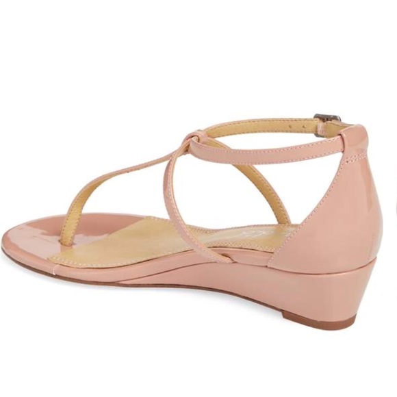Genuine Leather Patent Pink Demi Wedge Heel Sandal - Picture 5 of 5